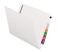 Smead Heavyweight End Tab Fastener File Folder, Shelf-Master® Reinforced Straight-Cut Tab, 2 Fasteners, Letter Size, White, 50 per Box (25840)