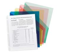 Smead Organized Up Poly Translucent Slash File Jacket, Three-Hole Punched, Letter Size, Assorted Colors, 10 per Pack (85754)