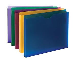 Smead Poly Expanding File Jacket, Straight-Cut Tab, 1” Expansion, Letter Size, Assorted Colors, 10 per Pack (89610)