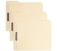 Smead Poly Fastener Folder, 2 Fasteners, 1/3-Cut Tab, Letter Size, Manila, Plastic Folders with Fasteners, 48 Count (10545)