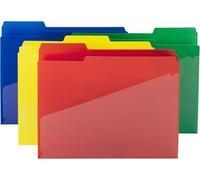 Smead Poly File Folders with Pockets, Folders for Documents, 1/3-Cut Tabs, File Folders Letter Size, Office Supplies, School Supplies, Set of 60