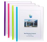 Smead Poly Report Cover with Sliding Bar, 25 Sheet Capacity, Letter Size, Assorted Colors, 12 per Pack (86048)