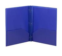 Smead Poly Two-Pocket Folder, Tang-Style Fastener, Letter Size, Dark Blue, 25 per Box (87726)