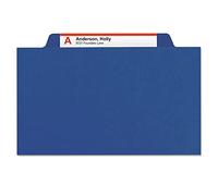 Smead Pressboard Classification File Folder with SafeSHIELD Fasteners, 2 Dividers, 2" Expansion, Letter Size, Dark Blue, 10 per Box (14032)