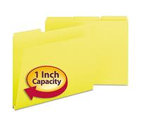 Smead Pressboard Folder, Letter, 1/3 Cut Tab, 1-Inch Expansion, Yellow, 25 per Box (21562)