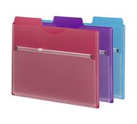 Smead Project Organizer with Zip Pouch, 1/3- Cut Tab, Letter Size, Assorted Colors, 3 per Pack (89617)