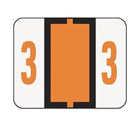 Smead Single Digit End Tab Labels, Number 3, Dark Orange-on-White, 500/Roll by Smead