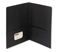 Smead Two-Pocket Heavyweight Folder, Letter Size, Black, 25 per Box (87853), Pack of 1