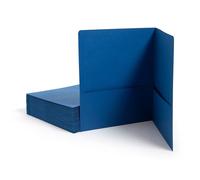 Smead Two-Pocket Heavyweight Folder, Paper Folders with Pockets, Letter Size, Dark Blue, 25 per Box (87854)