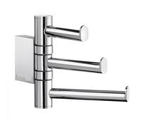 Smedbo "Air" Swing Arm Triple Hook, Polished Chrome,12.7 x 15 x 5 cm, Silver