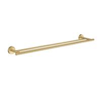 Smedbo Brushed Brass Double Towel Rail 64.8cm/25.5" Wall Mounted with Concealed Screws Bathroom Towel Holder