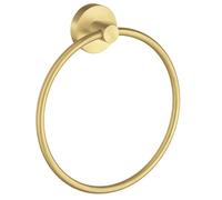 Smedbo Brushed Brass Towel Ring (W)17cm Wall Mounted with Concealed Screws Bathroom Towel Holder