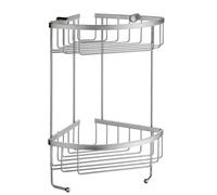 Smedbo Brushed Chrome Double Corner Shower Basket