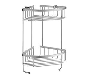 Smedbo Brushed Chrome Double Corner Shower Basket