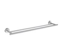 Smedbo Brushed Chrome Double Towel Rail 64.8Cm/25.5" Wall Mounted With Concealed Screws Bathroom Towel Holder