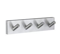 Smedbo Brushed Chrome Quadruple Towel Hook Rail 40mm x 178mm Wall Mounted Bathroom Rectangular Robe Hooks Clothes Hanger Coat Peg