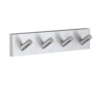 Smedbo Brushed Chrome Quadruple Towel Hook Rail 40mm X 178mm Wall Mounted Bathroom Rectangular Robe Hooks Clothes Hanger Coat Peg