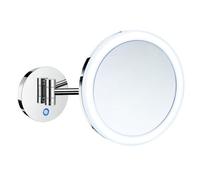 Smedbo Chrome Shaving Make Up Mirror Dual Light Led 7X Magnify