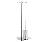 Smedbo Chrome Toilet Roll Holder, Toilet Brush And Container