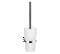 Smedbo K11424 Toilet Brush Wallmount, Polished Chrome HK333 Home Glass Container, Silver, 10.8 x 11 x 41 cm