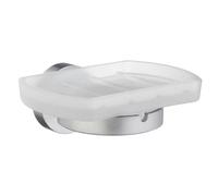 Smedbo Soap Dish, Solid Brass Core/Copper, Brushed Chrome, 5.2 x 10 x 17 cm