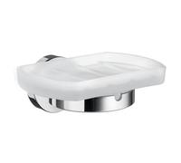 Smedbo Holder with Glass Soap Dish, Polished Chrome HK342 Home, Silver, 5.2 x 10 x 17 cm