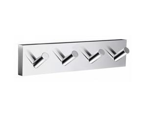 Smedbo "House" Chromed Quadruple Towel Hook, Polished Chrome, 17.8 x 4 x 4 cm, Silver