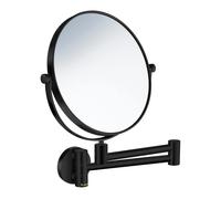 Smedbo Matt Black Double Sided Mirror - Wall Mounted Extendable Swing Arm Swivel 7x Magnification Bathroom Makeup or Shaving