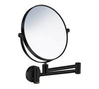 Smedbo Matt Black Double Sided Mirror - Wall Mounted Extendable Swing Arm Swivel 7X Magnification Bathroom Makeup Or Shaving