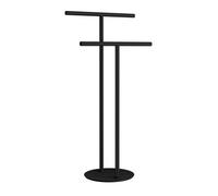 Smedbo Matt Black Double Towel Rail (H)81Cm X (W)40Cm Stainless Steel Freestanding Bathroom Twin Towel Holder