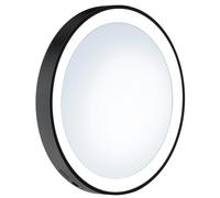 Smedbo Matt Black LED Mirror with Suction Cups, 7x Magnification, USB Rechargeable battery for Bathroom Makeup or Shaving