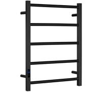 Smedbo Matt Black Stainless Steel Electric Heated Towel Warmer (W)500mm X (H)689mm Wall Mounted Kitchen Bathroom Clothes Hanger