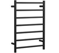Smedbo Matt Black Stainless Steel Electric Heated Towel Warmer (W)500mm X (H)689mm Wall Mounted Kitchen Bathroom Clothes Hanger