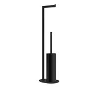 Smedbo Matt Black Stainless Steel Freestanding Toilet Roll and Toilet Brush Holders