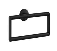 Smedbo Matt Black Stainless Steel Rectangular Towel Ring (W)20cm Self Adhesive Wall Mounted Bathroom Towel Holder