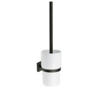 Smedbo Matt Black Toilet Brush and Porcelain Holder