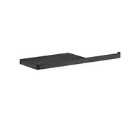 Smedbo Matt Black Toilet Roll Holder with Shelf