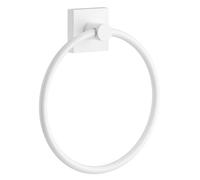 Smedbo Matt White Towel Ring (W)17cm Wall Mounted with Concealed Screws Bathroom Towel Holder