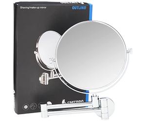 Smedbo Outline Shaving/Make-up Mirror with Swing Arm, Stainless-Steel, Polished Chrome, 33.5 x 23.5 x 4.8 cm, Silver