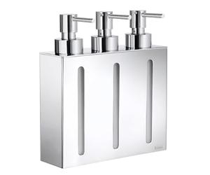 Smedbo "Outline" Triple Soap And Lotion Dispenser, Polished Chrome,16.7 x 6 x 21 cm, Silver