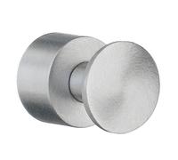 Smedbo Pair of Brushed Chrome Towel Hooks (19mm) Wall Mounted Bathroom Storage Round Robe Hooks Clothes Hanger Coat Peg