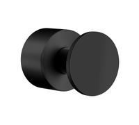 Smedbo Pair of Matt Black Towel Hooks (19mm) Wall Mounted Bathroom Storage Round Robe Hooks Clothes Hanger Coat Peg