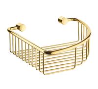 Smedbo Brass Polished "Villa" Corner Soap Basket, Gold, 20 x 20 x 6 cm