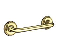 Smedbo Polished Brass Grab Bar 27cm Toilet Handle or Bath Shower Safety Hand Rail for Elderly, Disabled, Seniors Mobility Aid