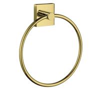 Smedbo Polished Brass Towel Ring (W)17cm Wall Mounted with Concealed Screws Bathroom Towel Holder