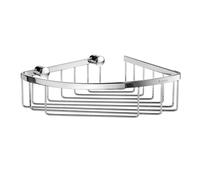 Smedbo Sideline Corner Soap Basket, Brass, Silver, 19.5 x 19.5 x 6 cm
