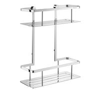 Smedbo UK Polished Chrome Double Shower Soap Basket Caddy Shelf Brass in Silver Smedbo UK Silver