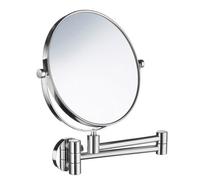 Smedbo Polished Chrome Double Sided Mirror - Wall Mounted Extendable Swing Arm Swivel 7X Magnification Bathroom Makeup Or Shaving