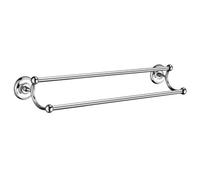 Smedbo Polished Chrome Double Towel Rail 63.5cm/25" Wall Mounted with Concealed Screws Bathroom Towel Holder