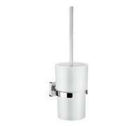 Smedbo Polished Chrome Mounted Toilet Brush And Porcelain Container